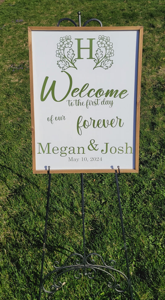 Welcome sign wedding/event