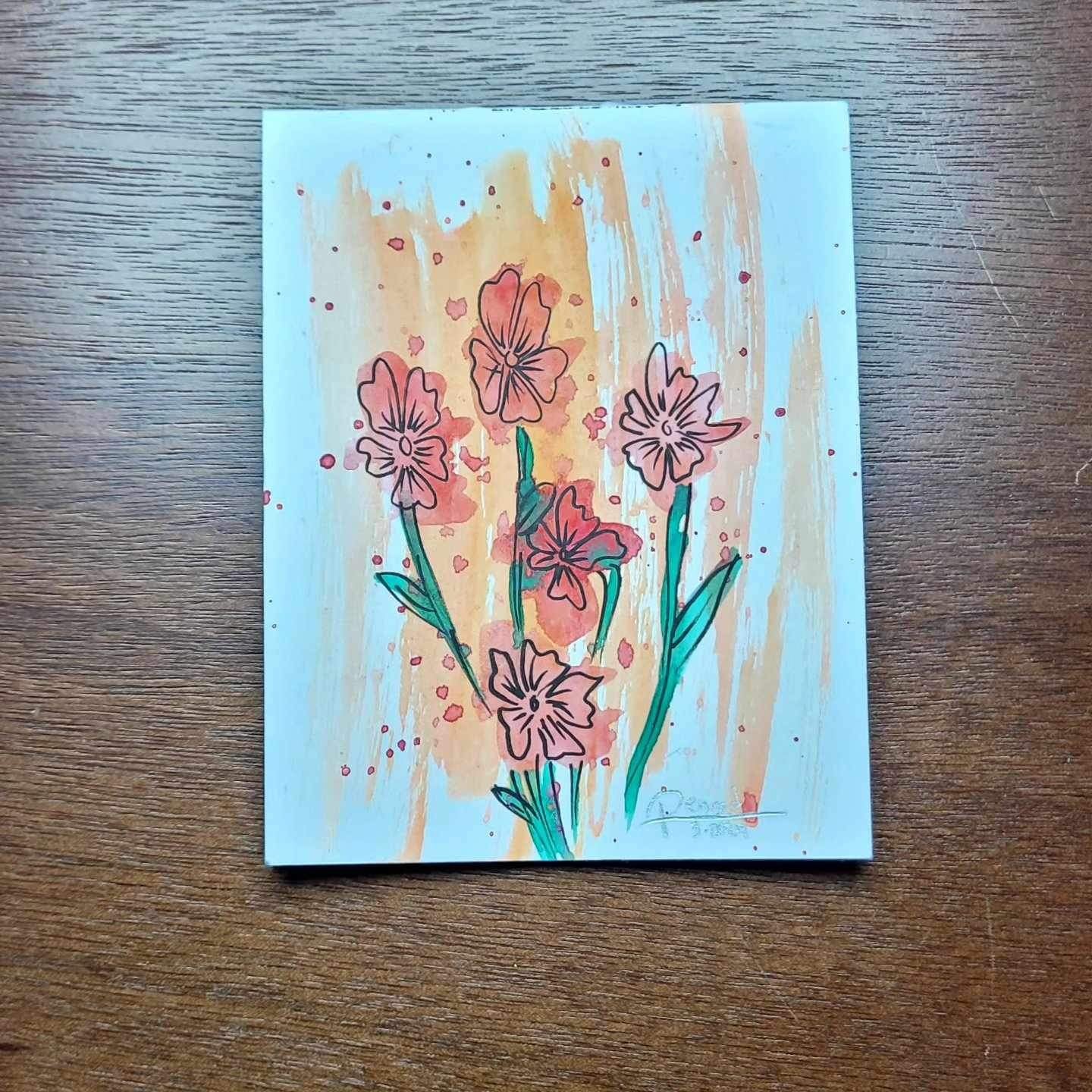 Greeting Card (Red & Orange Flowers V2)