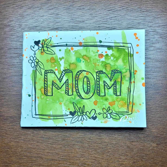 Greeting Card (For Mom, Green Flowers)
